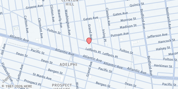 Map showing Prema Hummingbirds at 976 Fulton St, Brooklyn, NY