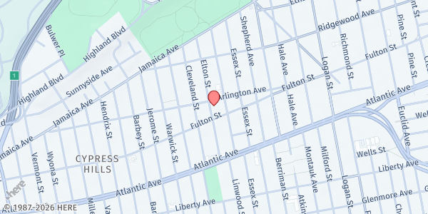 Map showing Presbyterian Church of the Crossroads at 133 ELTON STREET, Brooklyn, NY