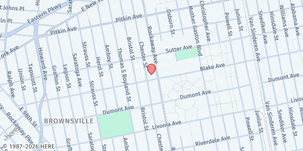 Map showing Project Eats - Brooklyn at 251 Chester St., Brooklyn, NY