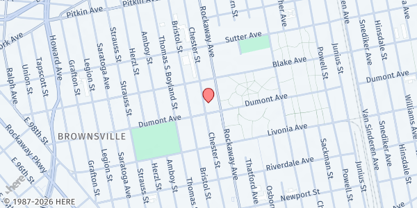 Map showing Project EATS FP at 251 Chester St, Brooklyn, NY