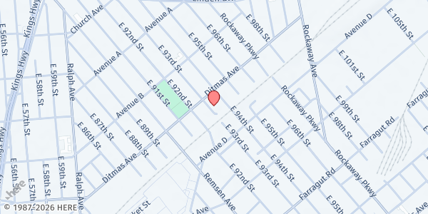 Map showing RCCG ICB Bread of Life at 781 East 93rd Street, Brooklyn, NY