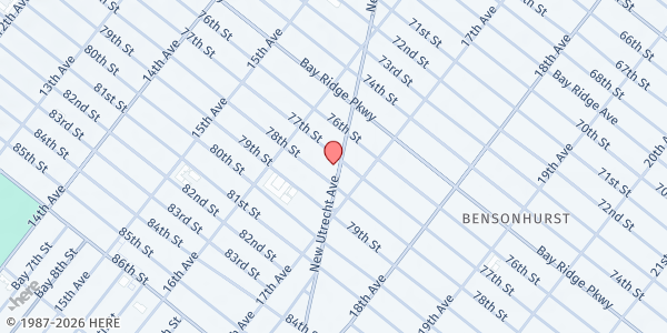 Map showing Reaching Out Community Services - Brooklyn at 7708 New Utrecht Ave., Brooklyn, NY