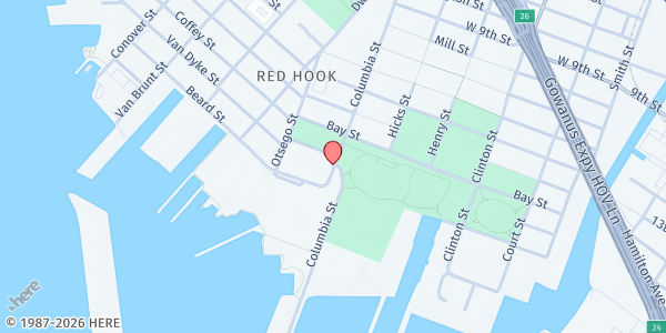 Map showing Red Hook Farm Stand at 560 Columbia St, Brooklyn, NY