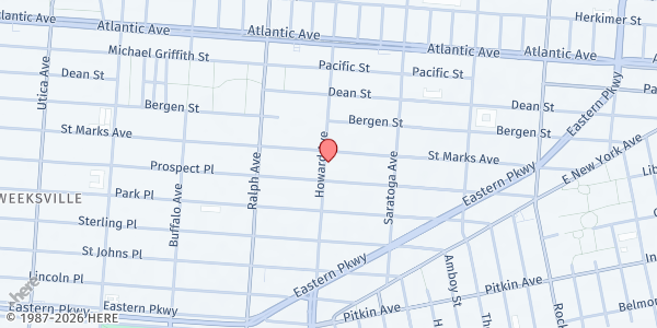 Map showing REWRITE CORPORATION - Howard Avenue at 425 HOWARD AVENUE, Brooklyn, NY