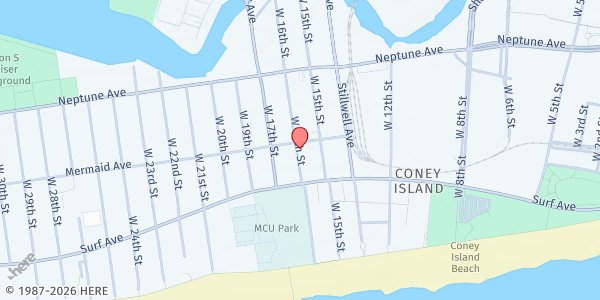 Map showing Salt and Sea Mission Church, Inc. at 2417 Stillwell Ave, Brooklyn, NY
