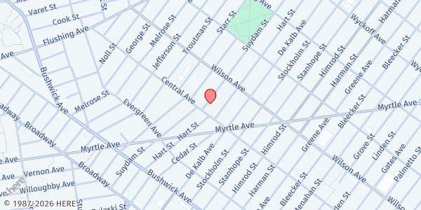 Map showing SCO Family of Services/Bethany 1 at 164 SUYDAM STREET, Brooklyn, NY