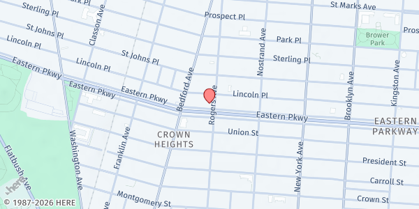 Map showing Shiloh SDA Church Brooklyn at 449 Eastern Parkway, Brooklyn, NY