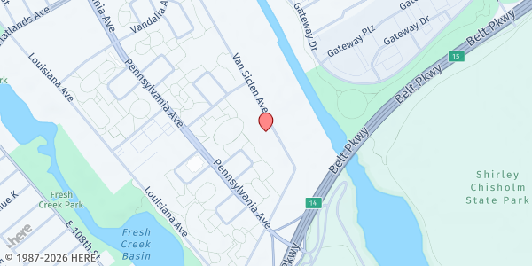 Map showing Sisters With Purpose Inc Food Pantry at 1540 VAN SICLEN AVE, Brooklyn, NY