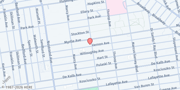 Map showing Solid Rock Baptist Church at 120 TOMPKINS AVE, Brooklyn, NY