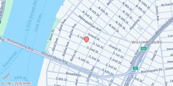 Map showing Southside United-Los Sures at 145 South 3rd St., Brooklyn, NY