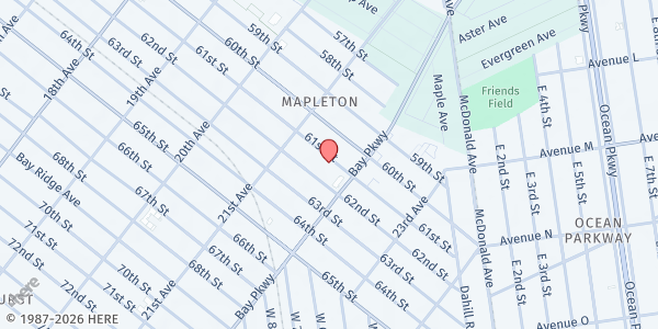 Map showing ST. ATHANASIUS R.C. CHURCH Parking Lot at 2154 61ST STREET, Brooklyn, NY