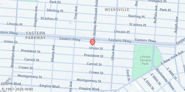 Map showing St. Augustine American Catholic Church at 298 Schenectady Ave, Brooklyn, NY