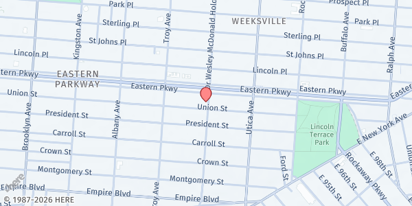 Map showing St. Augustine's American Catholic Church, Inc. at 298 Schenectady Ave, Brooklyn, NY
