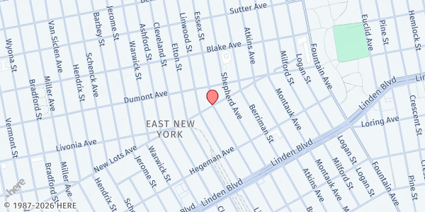 Map showing St. Gabriel's Church at Essex St. at New Lots Ave., Brooklyn, NY