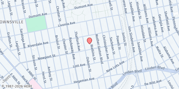 Map showing St Michael/St Malachy at 286 Warwick St, Brooklyn, NY