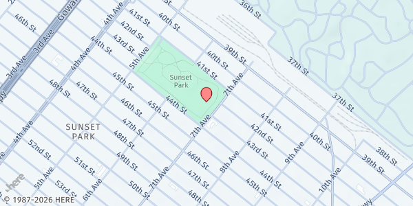 Map showing Sunset Park Rec at 4200 7th Avenue, Brooklyn, NY