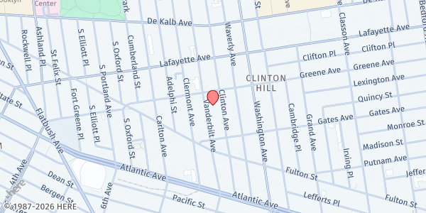 Map showing Teen Challenge Inc. - Brooklyn at 444 Clinton Avenue, Brooklyn, NY