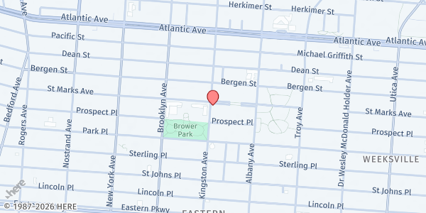 Map showing The Church of God 7th Day Pentecostal at 922 St Marks Ave, Brooklyn, NY