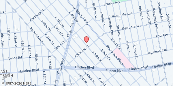 Map showing The Hope Center Development Corporation - Brooklyn at 409 EAST 95TH STREET, Brooklyn, NY