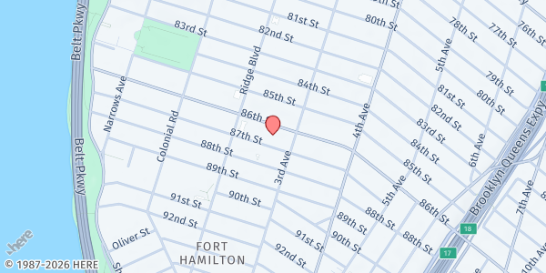Map showing The Salvation Army - Bay Ridge at 252 86th Street, Brooklyn, NY