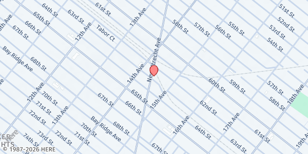 Map showing TOMCHE SHABBOS OF BORO PARK at 6225 NEW UTRECHT AVE, Brooklyn, NY