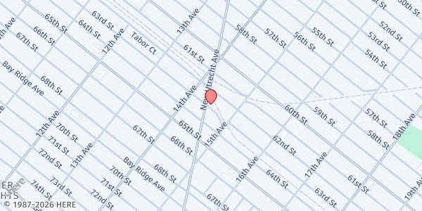 Map showing TOMCHE SHABBOS OF BORO PARK at 6225 New Utrecht Avenue, Brooklyn, NY