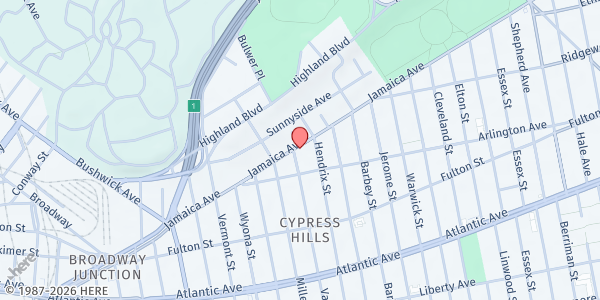 Map showing Van Siclen Family Residence at 246 Jamaica Avenue, Brooklyn, NY