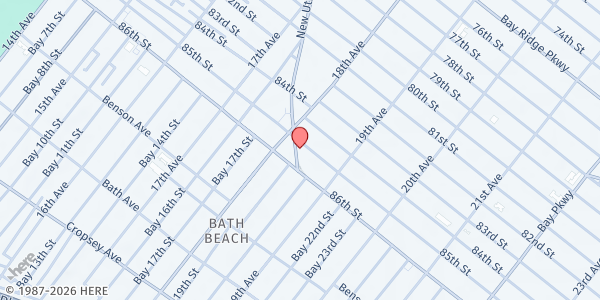 Map showing We Create Community Inc. CBO - Main Location at 8501 NEW UTRECHT AVENUE, Brooklyn, NY