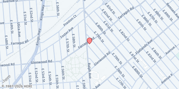 Map showing Yeled V'Yalda Early Childhood Center - WIC Site at 6002 Farragut Rd, Brooklyn, NY