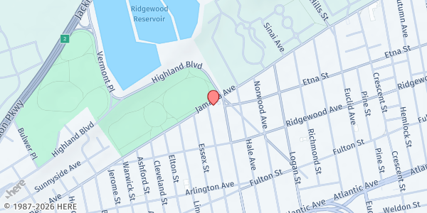 Map showing YMCA - Jamaica Ave at 570 JAMAICA AVENUE, Brooklyn, NY