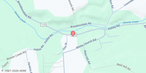 Map showing Caroline Food Pantry at 522 Valley Rd, Brooktondale, NY