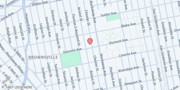 Map showing Project EATS - MGA at 300 Chester Street, Brownsville, NY