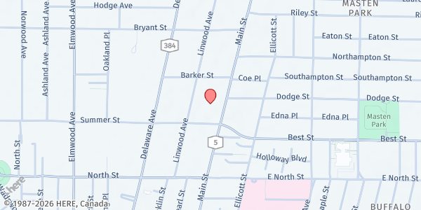 Map showing 211 WNY - Main Office at 1170 Main Street, Buffalo, NY