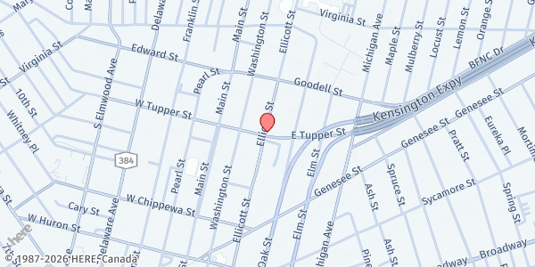 Map showing CITY MISSION SOCIETY, INC. - D.R. at 100 E. TUPPER STREET, BUFFALO, NY