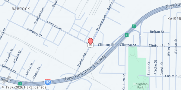 Map showing Clinton Bailey Farmers' Market at 1517 Clinton St, Buffalo, NY