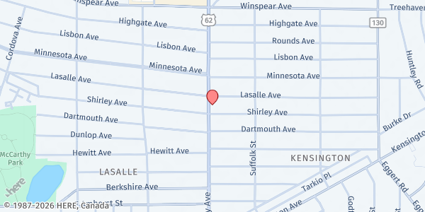 Map showing COMMUNITY ACCESS SERVICES OF WNY FOOD PANTRY at 3297 Bailey Avenue, Buffalo, NY