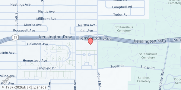 Map showing EXPRESSWAY ASSEMBLY OF GOD FOOD PANTRY at 260 EGGERT ROAD, BUFFALO, NY