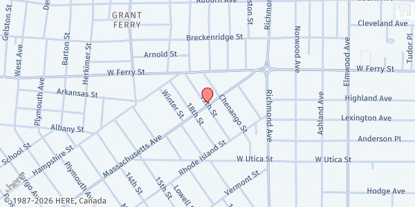 Map showing Feed Buffalo at , Buffalo, NY