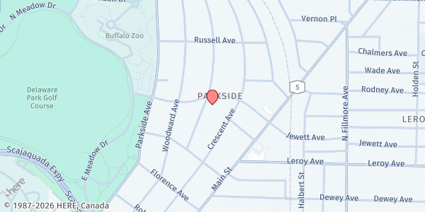 Map showing GOOD SHEPHERD FOOD PANTRY - Mobile Distribution at 96 JEWETT PARKWAY, BUFFALO, NY