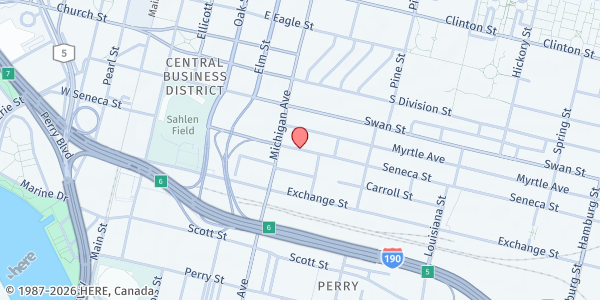 Map showing GREAT VALLEY FOOD PANTRY at 4808 Route 219, Buffalo, NY