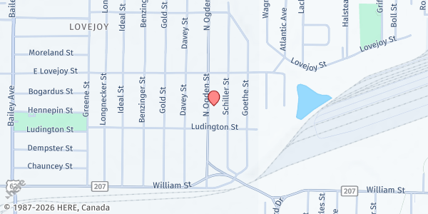 Map showing Lovejoy Pantry at 118 Schiller St, Buffalo, NY