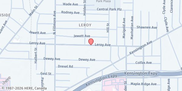 Map showing MAP Mobile Market - 307 Leroy Ave at 307 Leroy Ave, Buffalo, NY