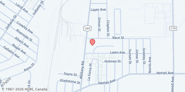 Map showing MAP Mobile Market - Neighborhood Health Center NW at 155 Lawn Ave, Buffalo, NY