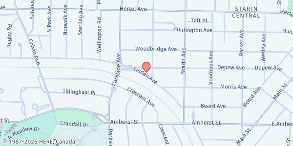 Map showing North Buffalo Food Pantry - Food Distribution Center at 2 Wallace Ave, Buffalo, NY