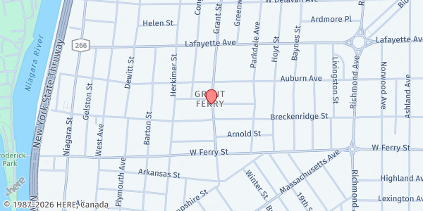 Map showing Providence Farm Collective Farmers' Market at 130 Grant Street, Buffalo, NY