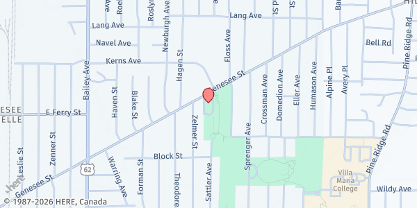 Map showing Schiller Park Senior Center at 2057 Genesee St, Buffalo, NY