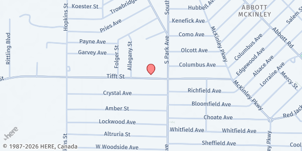 Map showing South Buffalo Food Pantry at 920 Tifft St, Buffalo, NY
