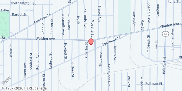 Map showing ST. LUKES MISSION OF MERCY at 325 Walden Ave, Buffalo, NY