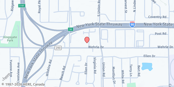 Map showing ST. STEPHENS BETHLEHEM - HOPE AND JOY FOOD PANTRY at 750 Wehrle Drive, Buffalo, NY
