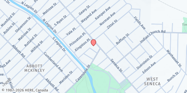 Map showing The Genesis Center at 2161 Seneca St - Rear, Buffalo, NY